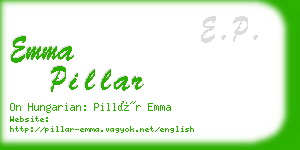 emma pillar business card